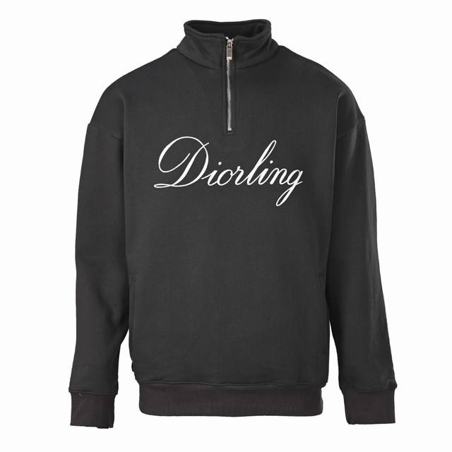 Dior Dior Cd Half-zip Stand Collar Sweatshirt with Letter Print on Chest Authent