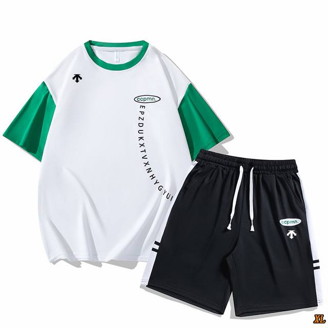 Descente Exclusive Real Shot New Summer High-Quality Letter Patchwork Color Bloc