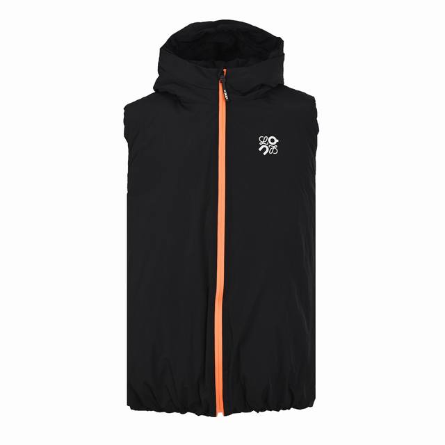 Loewe Vieux Collaboration Orange Zipper Hooded Down Vest ( ) Made of 40D nylon f