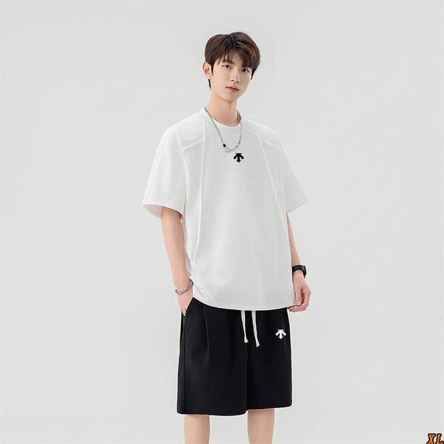 Descente Exclusive Real Shot New Summer High-Quality Crew Neck Short-Sleeve Set