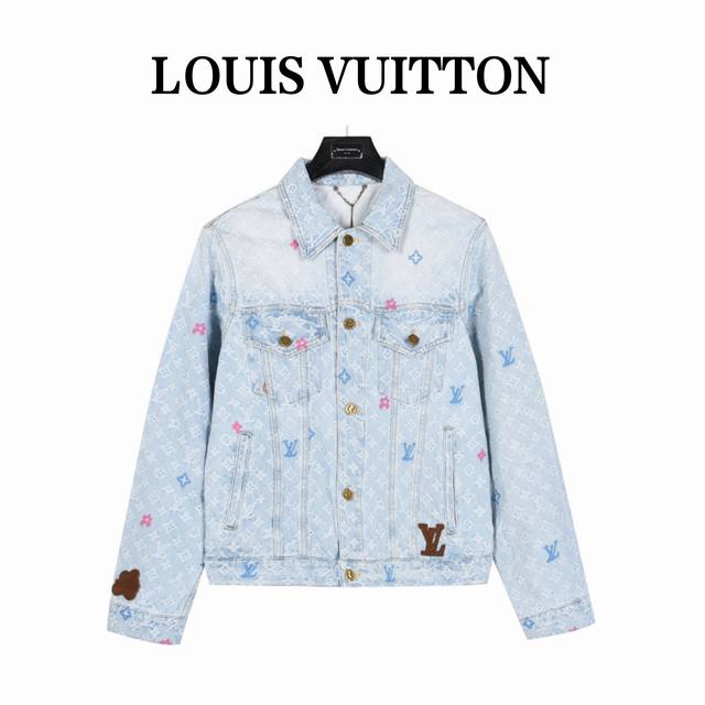 Louis Vuitton x Tyler Collaboration Candy Embroidered Denim Jacket. Custom-made