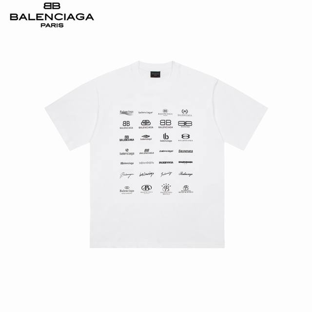 Balenciaga All-Logo Short-Sleeve T-Shirt ( ) is made with 32-count double-yarn i