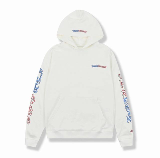 High-quality Chrome Hearts hooded sweatshirt with stars and stripes and Sanskri