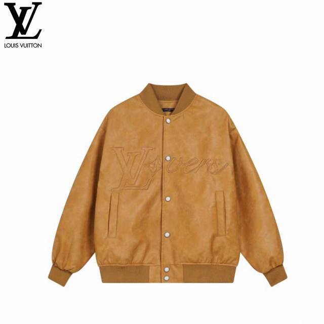 Louis Vuitton 25Fw Lambskin Baseball Jacket Heavy-duty hardware, 1:1 replica Siz
