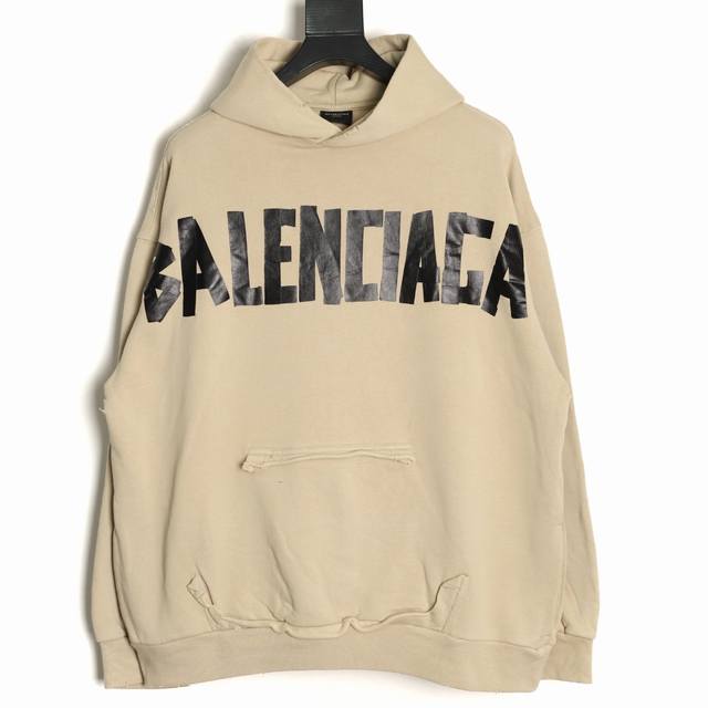 Balenciaga 25Fw Masking Tape Hoodie Exclusive custom-woven heavyweight fish scal