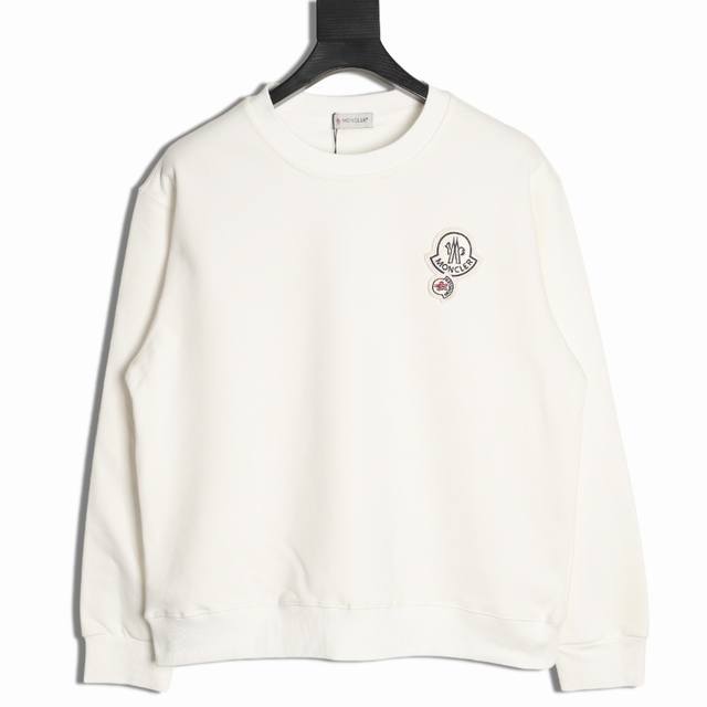 Moncler 25Fw Double Logo Crew Neck Sweatshirt ( ) 480G High-Grade Combed Cotton