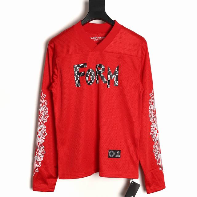 Chrome Hearts 25Fw Sanskrit Mesh Double-Layer Hockey Jersey Long-Sleeve T-Shirt.