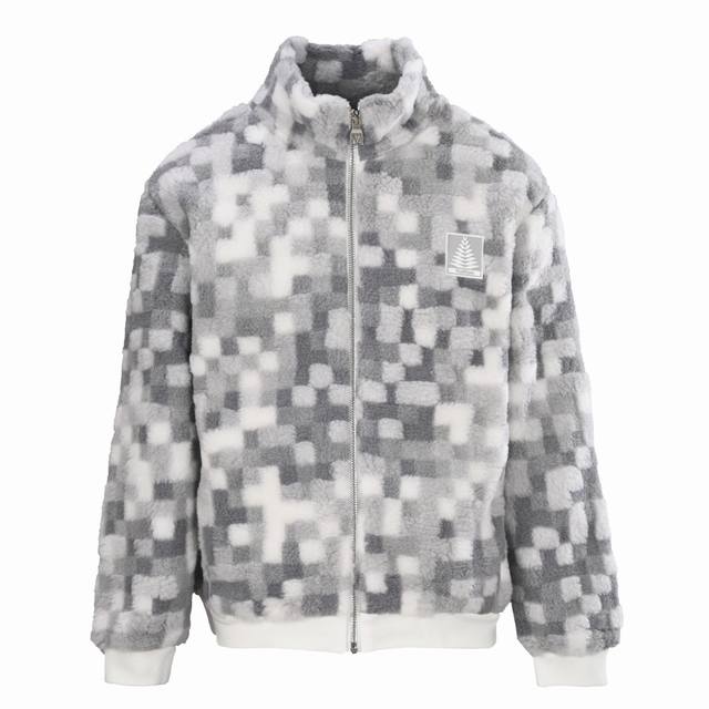 Louis Vuitton Lv Ski series mosaic square stand collar cashmere coat. Custom-mad