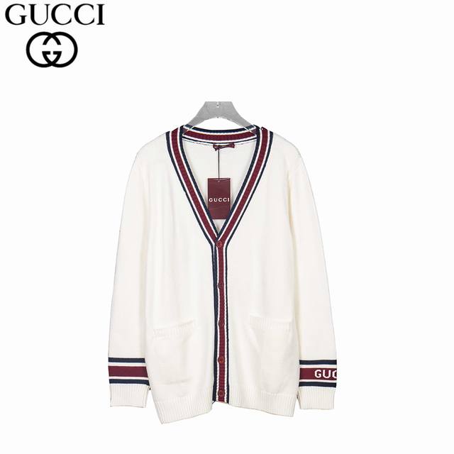 Gucci 25Ss Rugby Knit Cardigan. High-quality Italian imported fabric, high-densi
