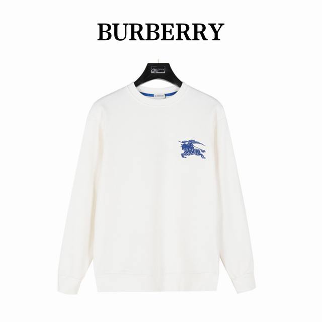 Burberry 24Fw Crew Neck Sweatshirt with Large Logo and Equestrian Embroidery on