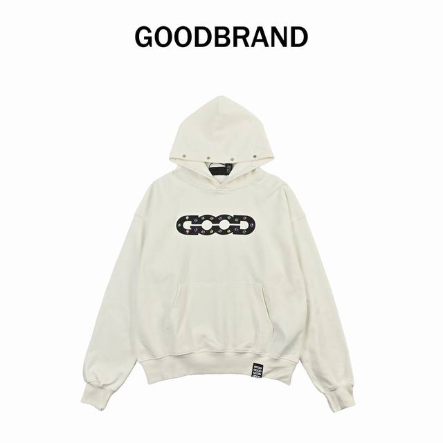 Goodbrand Ripped Hooded Sweatshirt, unisex, 500g heavyweight pure cotton fabric,