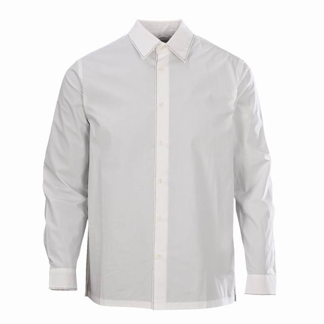 Prada PRD Silver-Trimmed Beaded Long-Sleeve Shirt (Exclusive!) The chain stitch