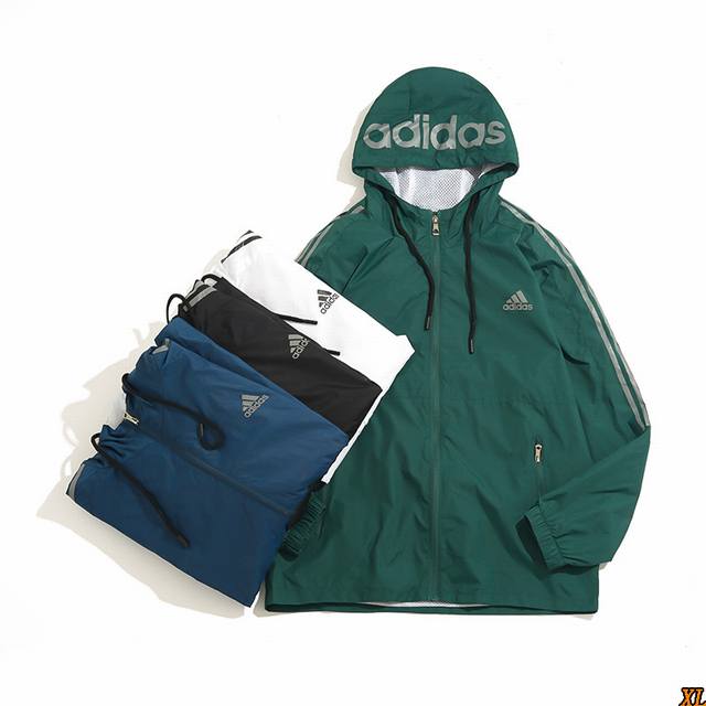 Adidas Exclusive Real Shot New Autumn High-Quality Adidas Three-Stripe Hooded Wi