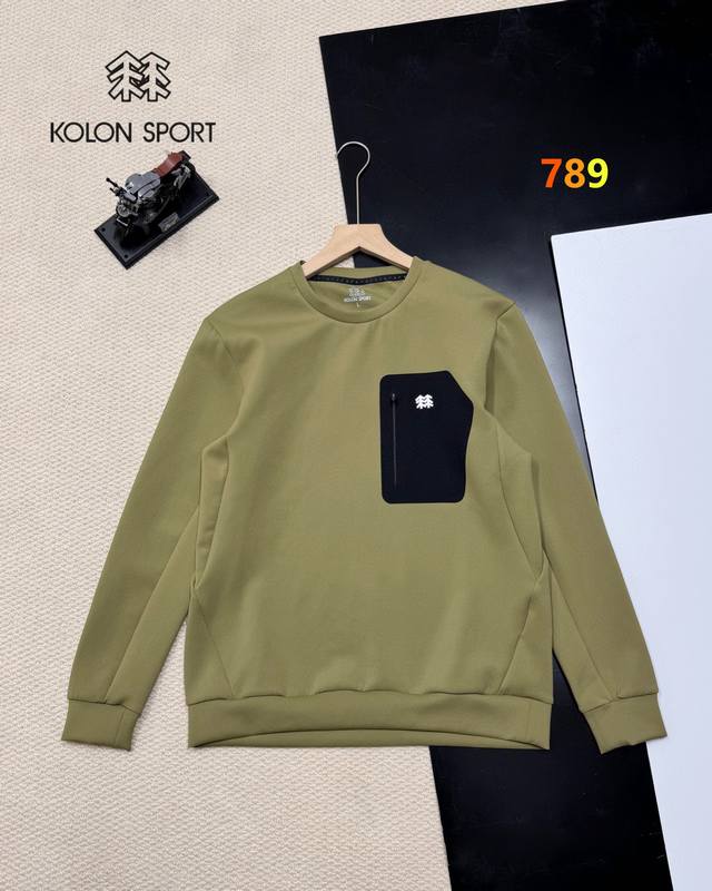 Kolon Sport 2025 New Outdoor Sports Casual Stretch Pullover Crew Neck Sweatshirt