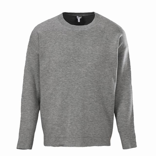 Loewe Crew Neck Sweater with Embossed Sleeves ( ) is made of a wool blend, prima