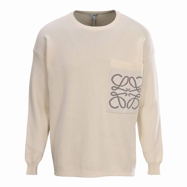 Loewe Jacquard Pocket Crew Neck Sweater ( ) is made from 49% viscose, 43% cotton