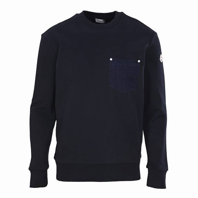 Moncler Mc Denim Pocket Crew Neck Sweatshirt ( ) Made with custom cloud yarn was