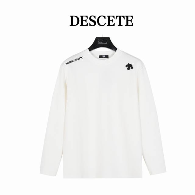 Descente 24Fw Logo Embroidered Long-Sleeve T-Shirt. The fabric is made of pure c