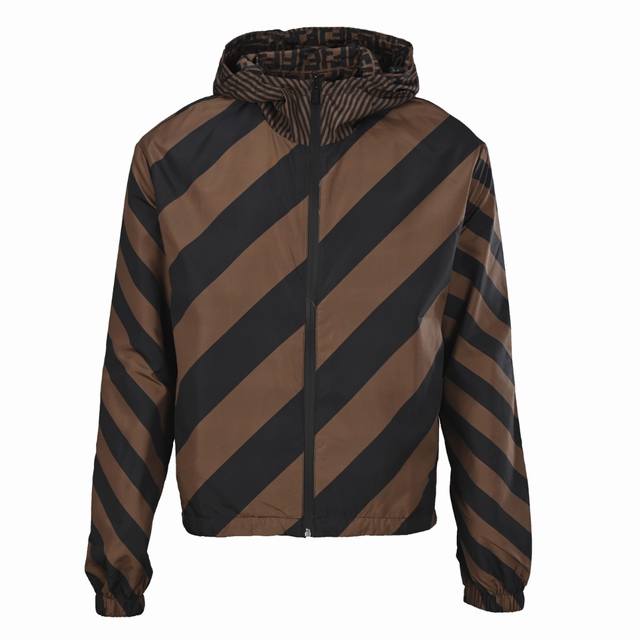 Fendi Fd All-over Logo Reversible Windbreaker Jacket. This jacket features an al