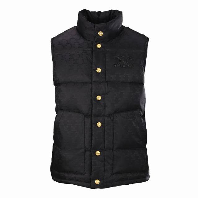 Celine Arc de Triomphe Pattern Down Vest ( ) The fabric undergoes a special trea