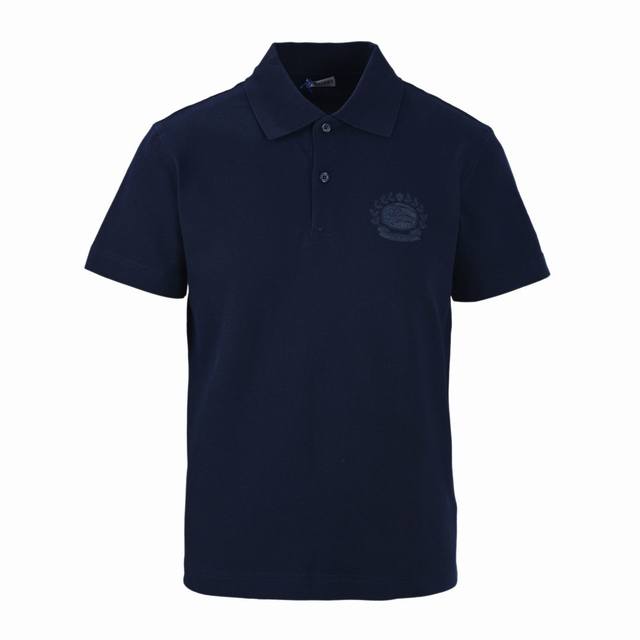 Burberry Knight Wheat and Horse Embroidery Short-Sleeve Polo Shirt. Made from pi