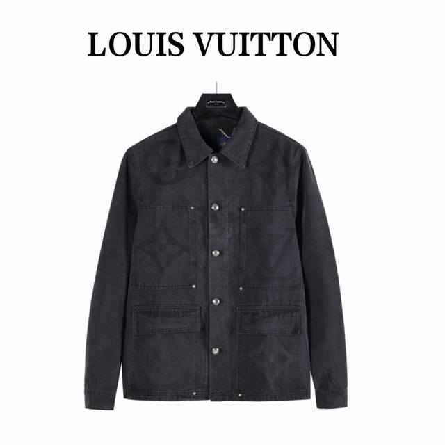 Louis Vuitton Heavy-Duty Gradient Washed Letter Print Denim Jacket ( ) This is a
