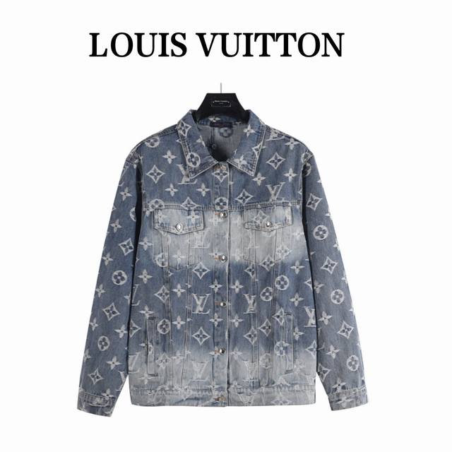 Louis Vuitton Heavy-Duty Washed Classic All-Over Embroidered Jacquard Denim Jack