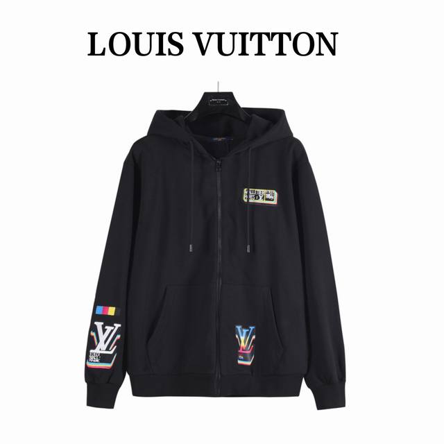 Louis Vuitton Musician Band Print Zip-Up Hooded Jacket. Made with 500g pure cott