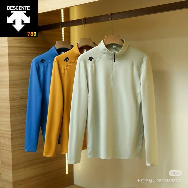 Descente Professional Half-Zip Long-Sleeve Quick-Drying T-Shirt! Perfect for ou