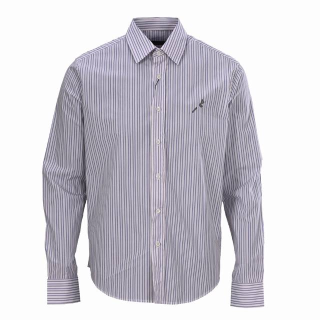 Louis Vuitton LV pin striped jacquard embroidered long-sleeved shirt. Authentic