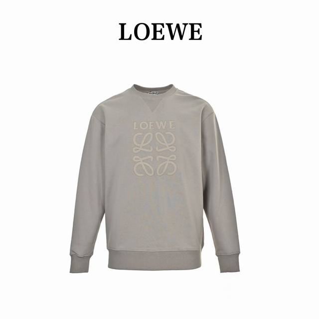 Loewe 25Fw Embroidered Logo Crew Neck Sweatshirt. Made of 420g pure cotton doubl