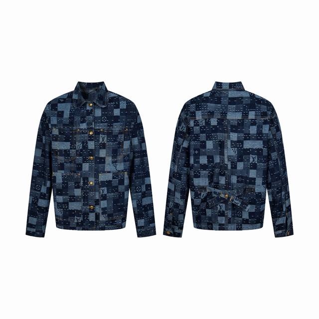 Top-tier original molded LV Louis Vuitton 25Ss new denim belted jacket from the