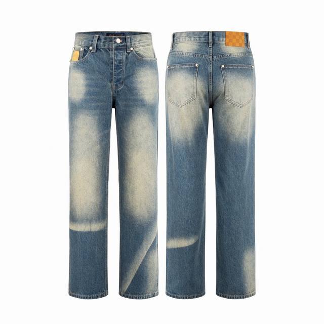 Wang Hedi's same style Louis Vuitton LV 2025 new style denim gradient retro pock