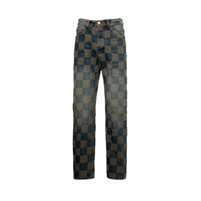 Evergreen Lv 24Fw Checkered Vintage Denim Pants This classic denim jacket featur
