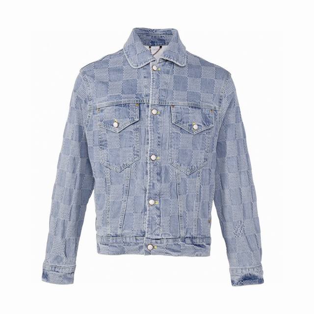 Evergreen Original Mold Lv Checkered Denim Jacket (Same Style as Zhu Yilong and