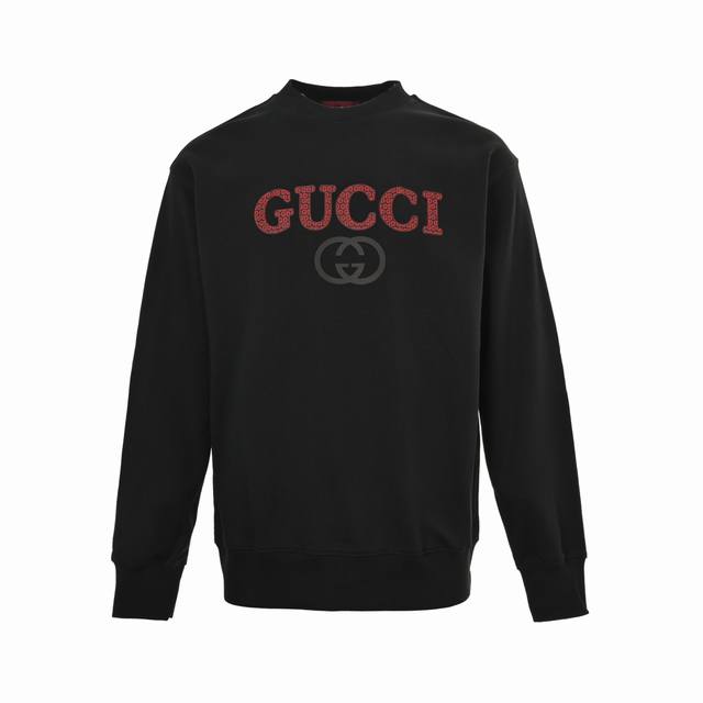 Gucci 25Fw All-over Letter Crew Neck Sweatshirt 480G High-grade Combed Cotton Fa