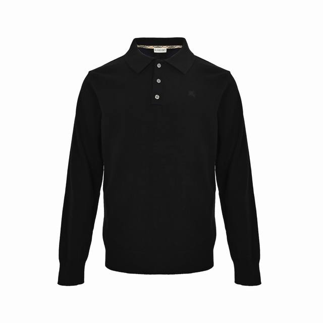 Burberry 25Fw Polo Collar Knit Sweater with Equestrian Embroidery ( ). This swea