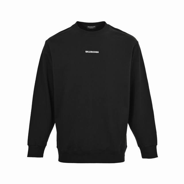 Balenciaga 25Fw Embroidered Crew Neck Sweatshirt. Made with 400g double-ply terr