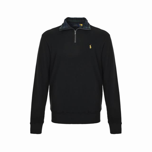 Ralph Lauren Gold Label Embroidered Half-Zip Sweatshirt. Made with custom-fitted