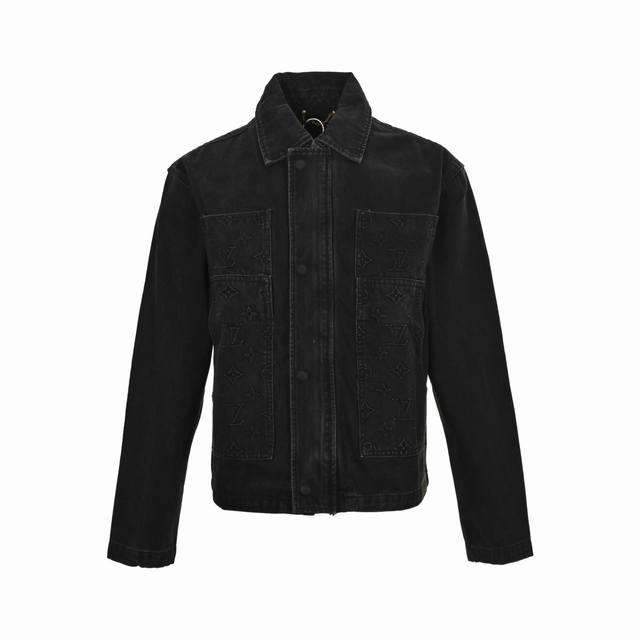 Louis Vuitton Monogram Embossed Washed Denim Jacket. Made with 18 oz semi-bleach