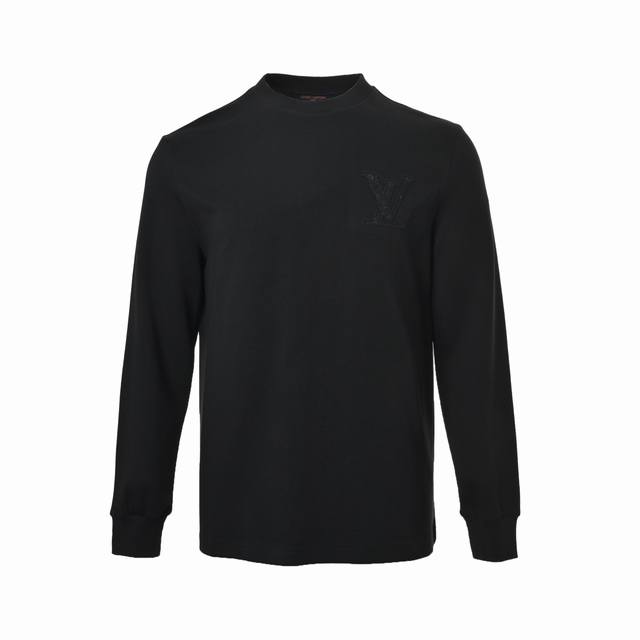 Louis Vuitton Long-Sleeve T-Shirt with Subtle Embroidered Logo. Made from the or