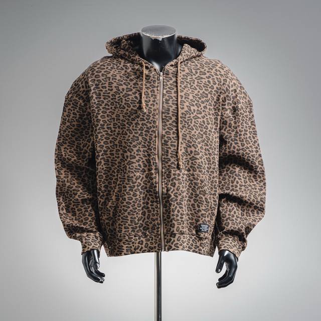 Supreme 25Ss Week 16 Hooded Zip Upthermal Leopard Print Waffle Hooded Jacket ( )