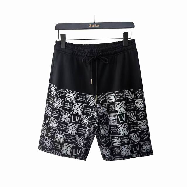 Real shot details + size chart Louis Vuitton Damier Logo Shorts Back pocket unis