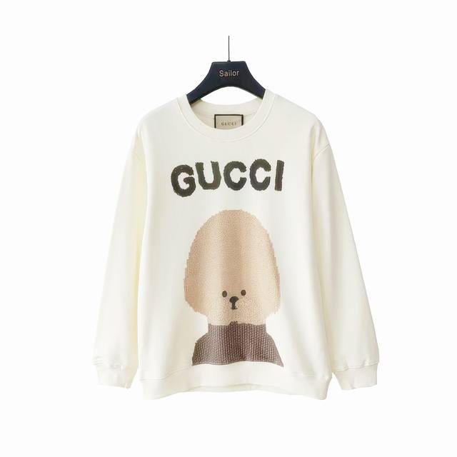 New Arrival Real Shot Details + Size Chart Gucci 24Ss Fun and Cute Puppy Crew Ne