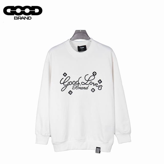 Goodbrand 25Ss Good Loves Floral Slogan Light Luxury Fashion Crew Neck Sweatshir