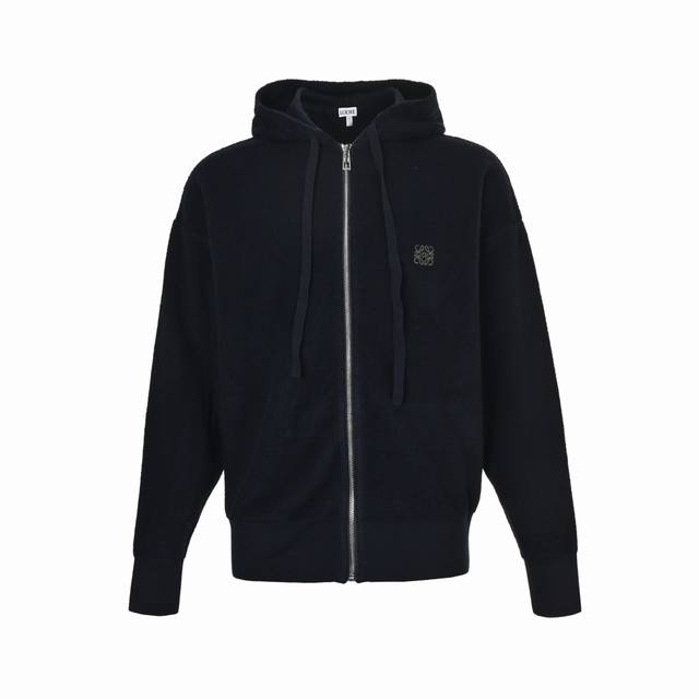 Loewe 25Fw Logo Embroidered Zip-Up Hooded Sweater Cardigan. Made from high-quali