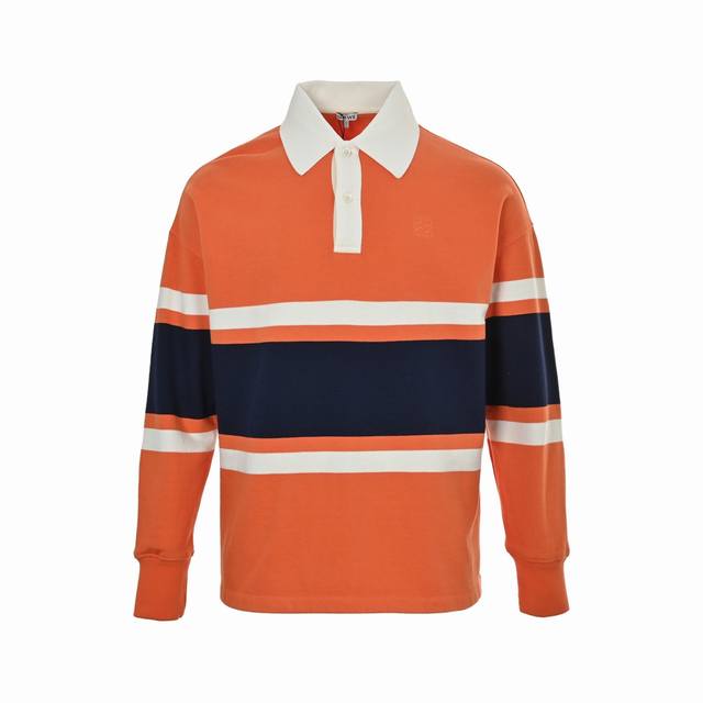 Loewe 25Fw Embroidered Logo Color-Blocked Striped Polo Shirt ( ) Made with custo