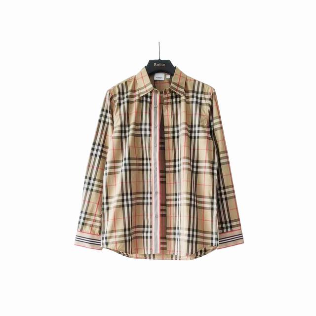 Real shot details + size chart Burberry classic Ss new checkered striped shirt w