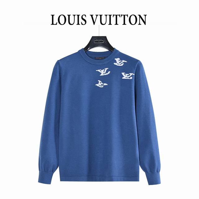 Louis Vuitton Cloud Jazz Trumpet Silhouette Jacquard Crew Neck Sweater. This cre