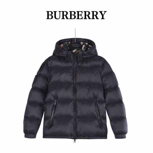 Burberry 25Fw New Check Hooded Down Jacket. Made with 90% white duck down accord